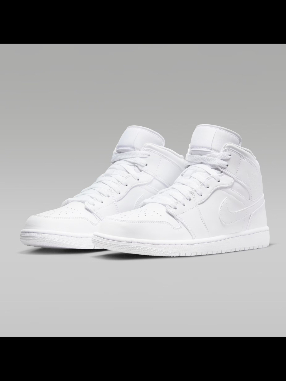 ✔️ Nike Air Jordan 1 Mid High-Top Sneakers in "Triple-White"